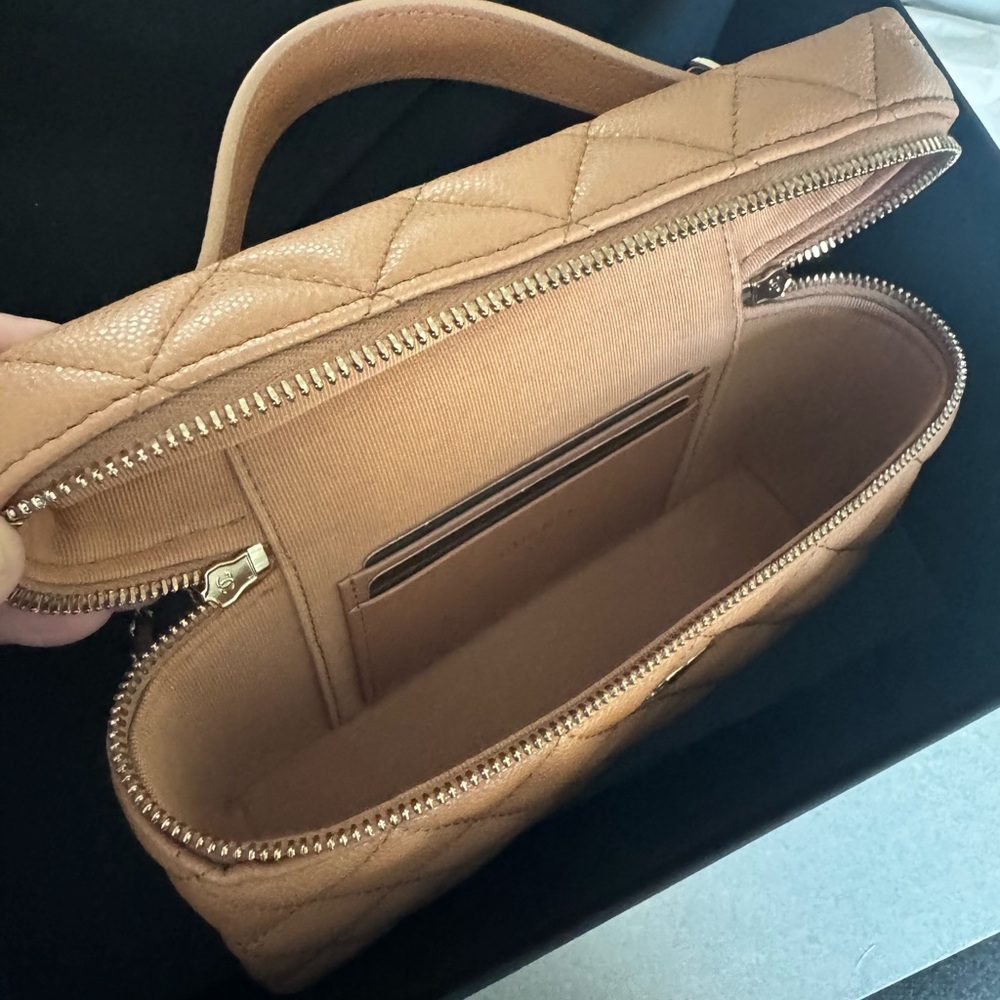 Chanel Dark Beige Quilted Vanity  Bag - Picture 6 of 10
